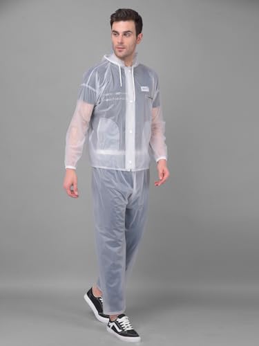 Image of Dollar Rainguard Men's PVC Full Sleeve Solid Raincoat Set With Adjustable Hood and Pocket