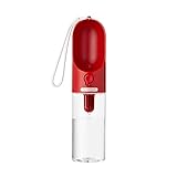 PETKIT Dog Water Bottle with Filter BPA Free, Leak Proof Dog Drinking Bowl, Food Grade Material, Lightweight Portable Pet Water Bottle for Walking, Hiking, Travel (400ml, Red)