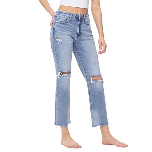 Flying Monkey Super High Rise Straight Jeans Light Blue4