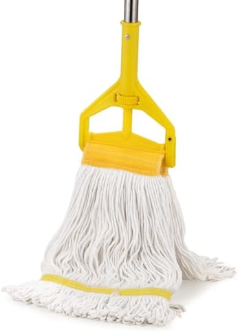 Industrial Heavy Duty Wet Mop with 48" Long Handle,Cotton Wet Com...