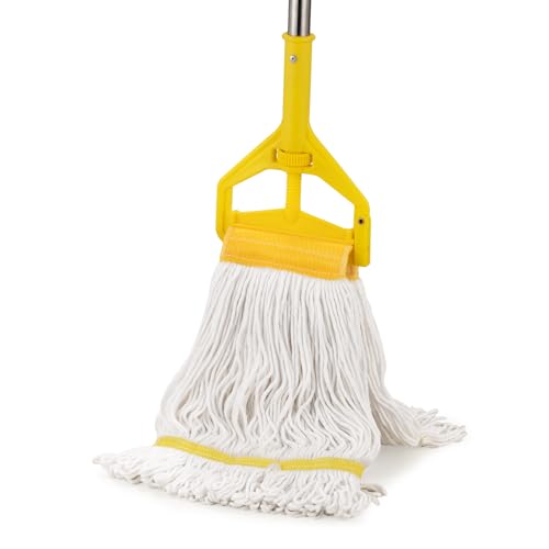Industrial Heavy Duty Wet Mop with 48' Long Handle,Cotton Wet Commercial Mops for Floor Cleaning,Home,Kitchen,Office,Garage and Concrete Tile Floor