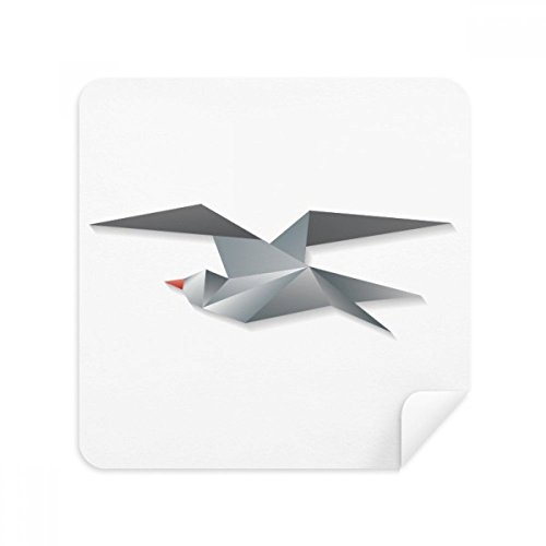 Essuie-écran daim motif corbeau origami pour lunettes et smartphone