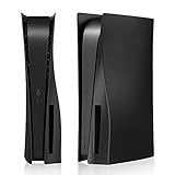 PEPPER JOBS PS5 Console Cover, Hard Shockproof PS5 Console Skin Case, ABS Anti-Scratch Dustproof PS5 Gaming Console Cover Replacement Plate Shell for PS5 Console Disc Edition (Midnight Black)