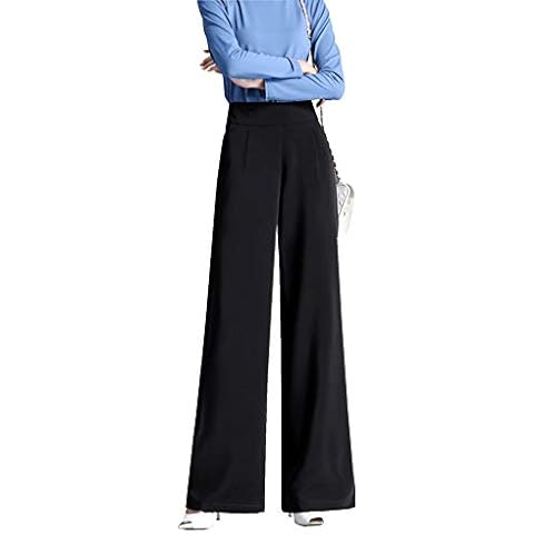 Women High Waist Boot Cut Zip Stretch Work Dress Pants with Pockets Black 8 Cover