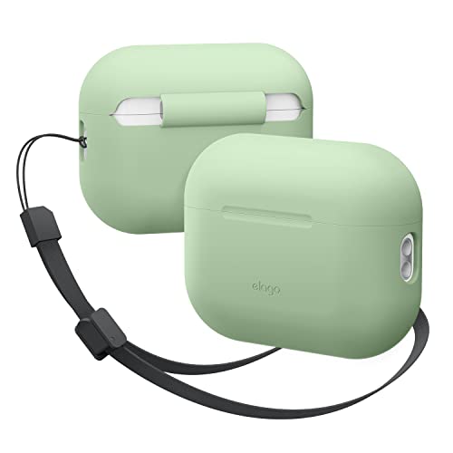 elago Silicone Case Compatible with Apple AirPods Pro 2nd Generation Case Cover Strap Included, Protective Case