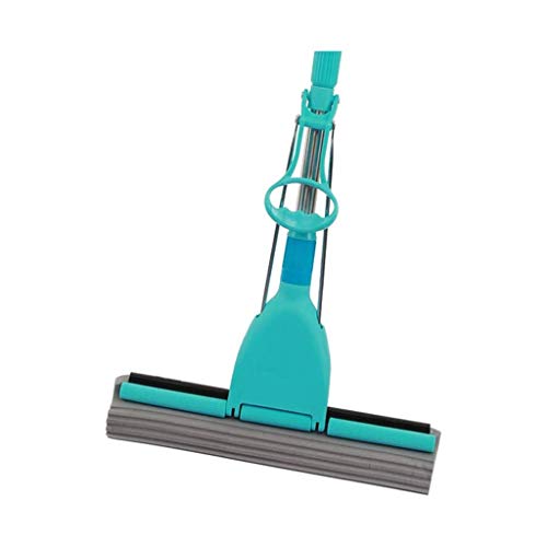 GSGRTYJIO Sponge Mop with Telescopic Stainless Steel Handle Sponge Roller Foam Mop for All Types of Floor(Blue)
