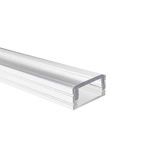 Alumino | LED Aluminiumprofil Weiß | 150 cm | Aufputzprofil | Semi Abdeckung | für 12 mm LED-Streifen | Elbe Cover