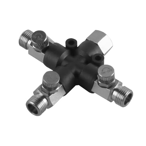 VOANZO Raccord de dérivation d'air pour Tuyau d'aérographe à 3 Voies pour systèmes d'aérographe Adaptateur de collecteur de Tuyau d'air d'aérographe à 3...