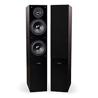 Fluance Elite High Definition Two-Way Floorstanding Loudspeakers for 2-Channel Stereo Listening or Home Theater System - Natural Walnut/Pair