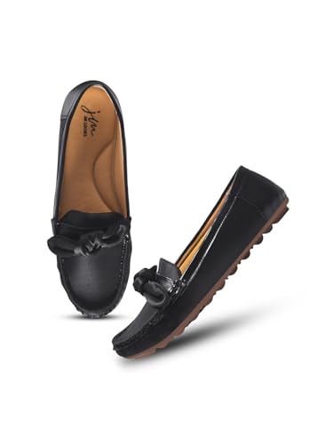 Image of JM LOOKS Women's Loafers with Bow Detail | Stylish Slip-On Flats for Daily Comfort and Stylish