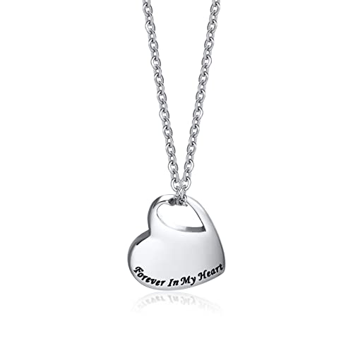 Collar de urna de recuerdo para cenizas humanas, medallón para cenizas de mujer de acero inoxidable Forever in My Heart