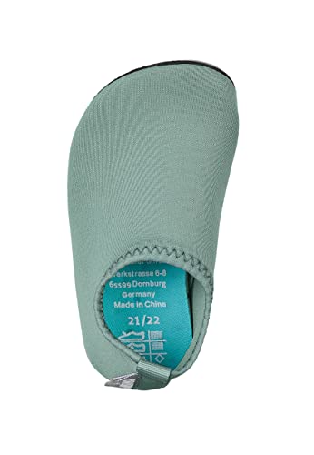 Sterntaler Badeschuhe uni - Baby Aquaschuhe schnelltrocknend - Unisex Schwimmschuhe, bequeme Strand Slipper, mattgrün, Größe 22