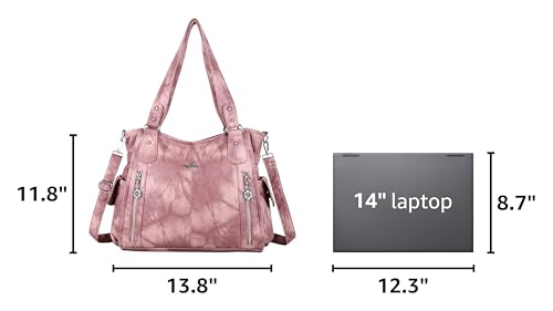 Image of Angel Kiss Handbags for Womens Top-Handle Hobo Purse Roomy Casual Shoulder Bags PU Tote Satchel Purse for Women