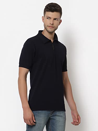 Image of UZARUS Men's Solid Cotton Regular Fit Polo T-Shirt
