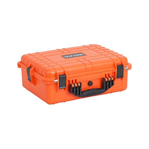 Image of MEIJIA All Weather IP67 Waterproof Hard Camera Case,Hard Protective Case,Hard Case with Customizable Foam,Fit Use of Drones,Camera,Equipments,Pistols(Orange,19.78x15.77x7.41inches)