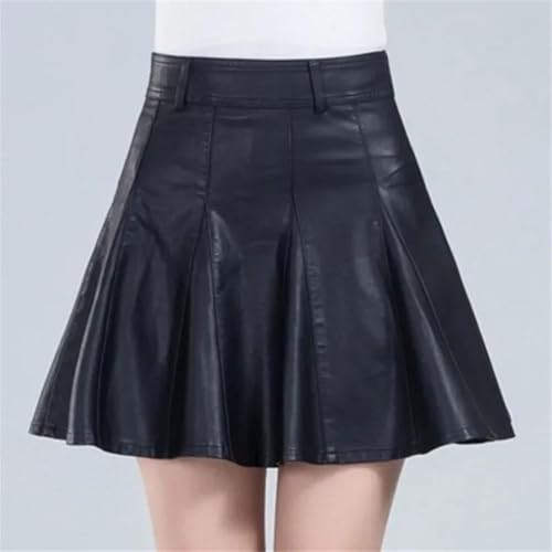 Woman Skirts Elegant Plus Size Style Real Leather High Waist Mini Skirt2