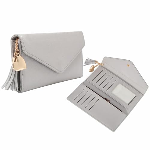 Image of Kraptick Women's Wallet -Stylish and Compact Purse Clutch Wallet for Women, Stylish Card Coin Holder, Debit Card Holder, Money Organizer and Travel Wallet for Women with 12 Slots (Light Gray)
