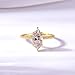 2CT Marquise Cut 18K White/Gold Plated Lab Grown Diamond Ring, Simulated Rings for Women, D Color VVS1 Clarity Eternity Promise Ring for Wedding Engagement Anniversary (Gold Plated,US 7)