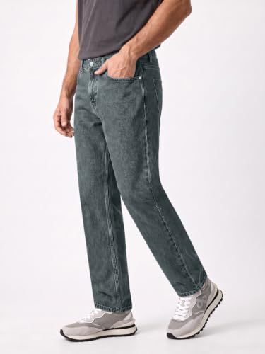 Image of Urbano Fashion Men's Relaxed Fit Washed Denim Jeans Non-Stretchable