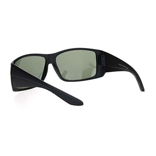 SA106 Mens Thick Temple Glass Lens Rectangular Warp Black Cholo Sunglasses4