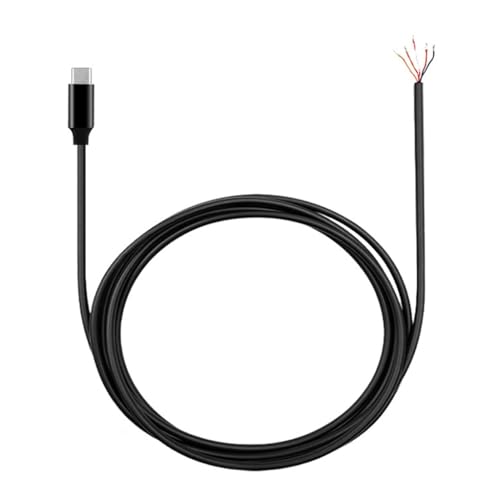 HIOPOIUYT Cable tipo C de 1 m/2 m/3 m de longitud con extremo de alambre desnudo, cable de auriculares para juegos de 5 pines para reparaciones de auriculares