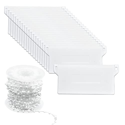 20 Pcs Poids de Store Vertical 89mm 127mm, 10m Chaîne de Store Verticales Plastique, Lattes de Stores, Kit de Réparation de Stores Verticaux pour Maison et...