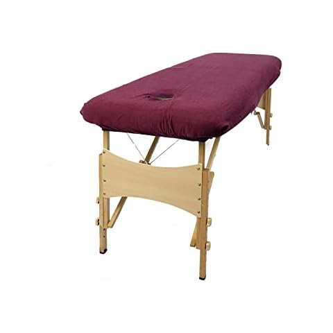 aztex Klassische Massagetisch-Schutzhülle, geeignet für Salons, Spas und Therapeuten, mit oder ohne Gesichtsloch, Aubergine - mit Gesichtsloch Cover