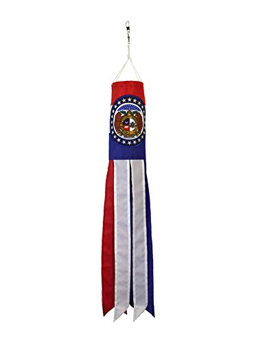 In the Breeze Missouri 18 Inch Windsock - Missouri State Flag Hanging Decoration - Colorful Outdoor Décor