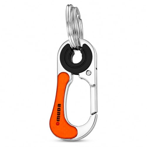 Stylish Hook Locking Silver Metal Carabiner Double Ring Hook Metal Key Chain for Men & Women