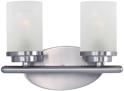 Maxim Corona-2 Light Contemporary Bath Vanity in Contemporary style-12 Inches Wide by 9 inches high-Satin Nickel Finish