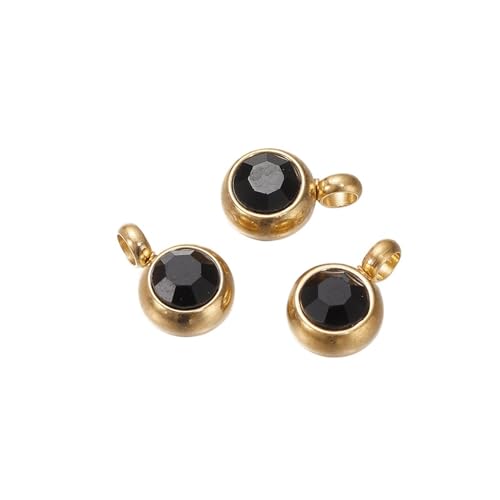 CSFH(ȓX) 10 6mm XeXX`[ a΃lbNXy_g WG[CLO CXg[`[ fB[X CO DIYANZT[ Mtg(Gold-Black_10pcs)