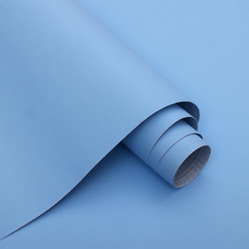 Micpolo 15.7" x 787" Light Blue Peel and Stick Wallpaper
