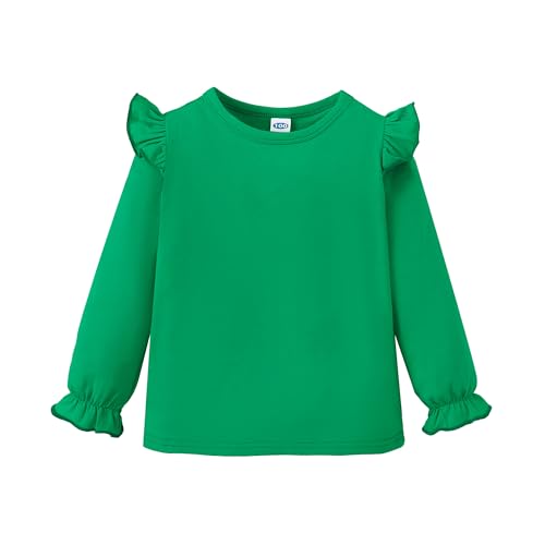 Image of LYSMuch Toddler Baby Girls Blouse Long Sleeve Ruffle Shirt Solid Top Clothes