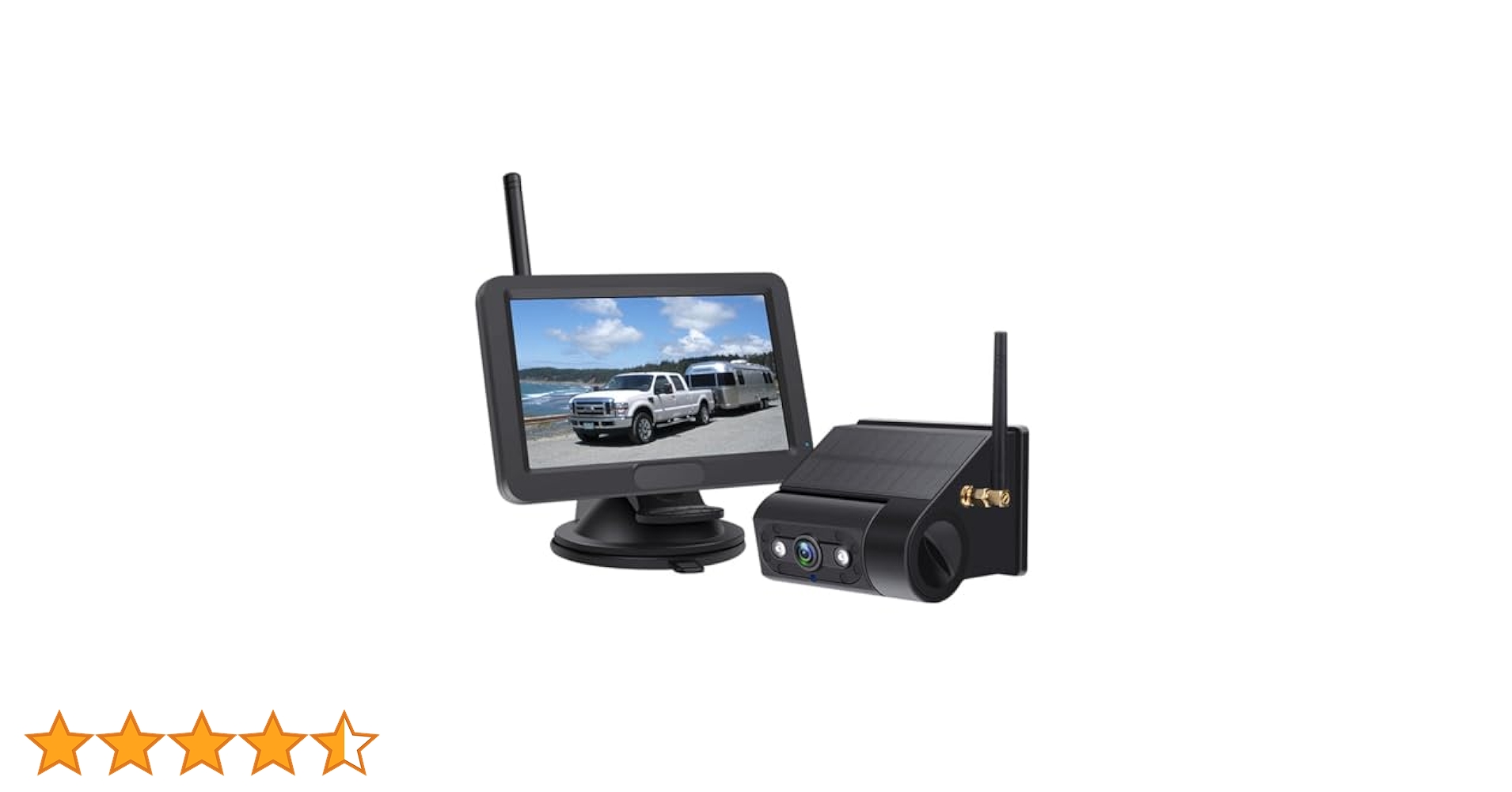 5インチモニター付きワイヤレスソーラー充電バックカメラ　未使用品 ワイヤレス バックカメラ モニターセット 5インチ ソーラー充電