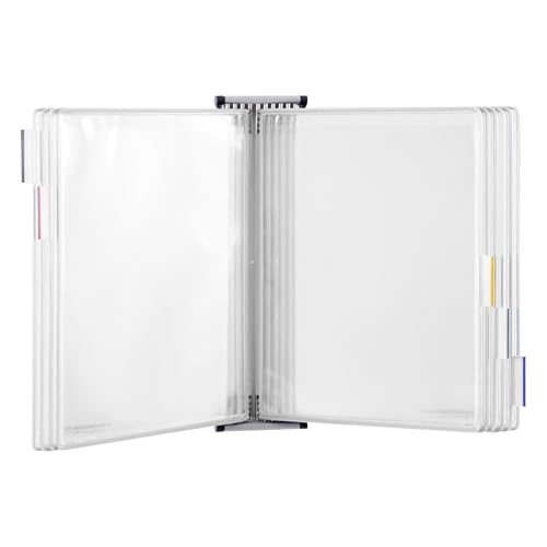 Tarifold DJOIS Wall Mount Reference System – 10 Double-Sided Display Pockets – Letter Size – Steel Wire Frame – Adjustable Tabs – Made in France - White (W221)