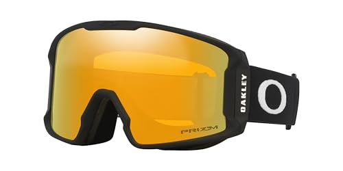 Image of Oakley Line Miner LARGE /MEDIUM Ski Goggles for Men for Women | In Matte Black, FP Black & Navy W Prizm Sapphire. Bonus kit: cleaning spray, cloth, screwdriver & mirror.