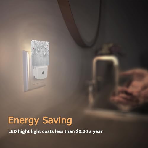 Image of YASHILAIYA Christmas Night Light,Snowflake Winter Night Lights Plug into Wall with Dusk to Dawn Light Sensors Nightlights for Bedroom Bathroom Hallway Kitchen Gifts Ideal for Girls Women