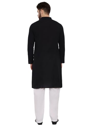 Kurta Pyjama pour Homme SKAVIJ Noir - Finis les Pyjamas Serrés Grâce à la Coupe Ample - 2