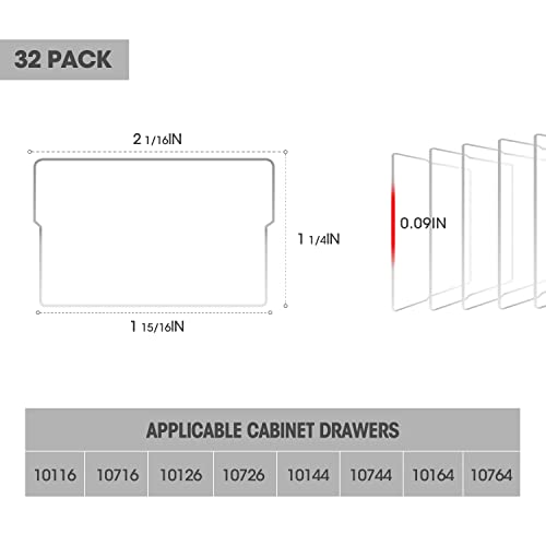 Pack Of 32 Acrylic 40716 Dividers For Storage Hardware And Craft Cabinet Small Drawers Fit For 10116, 10716, 10126, 10726, 10144, 10744, 10164, 10764 Cabinet Drawers (Small Drawer) #TOP1