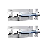 Paquete de 2 cerraduras de puerta corredera, pestillo de cerradura de puerta de acero inoxidable grueso