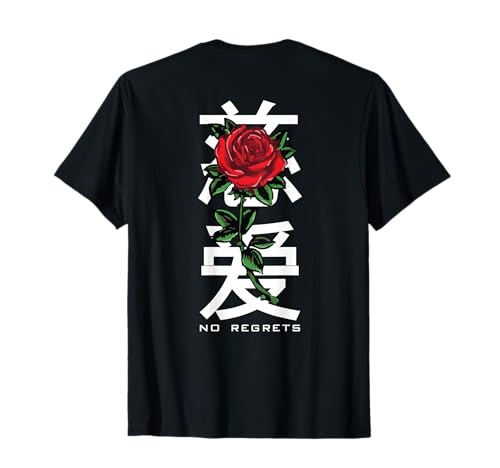 No Regrets Rose Backprint - Aesthetic Edgy Streetwear T-Shirt