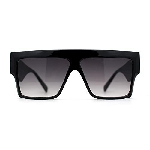 Womens Thick Horn Flat Top Angular Mobster Plastic Sunglasses2