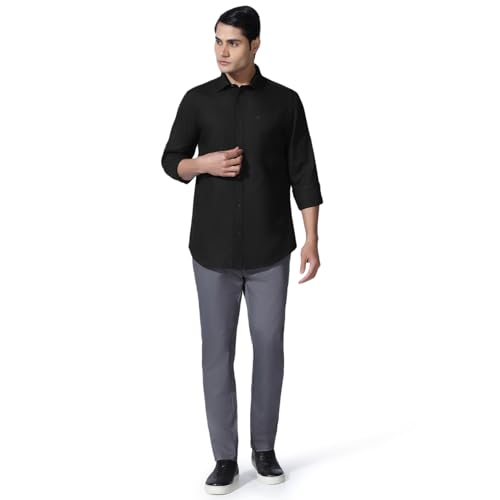 Image of blackberrys Men Solid Shirt with Structured Design, Full Sleeves and Clean Finish | Designed for Office Routine, Workplace Styling and Professional Settings