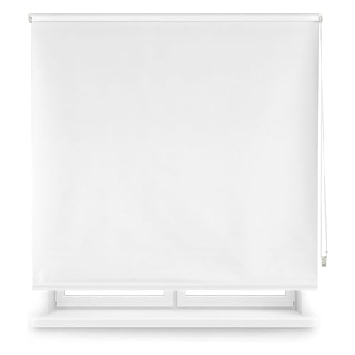 Estor Enrollable Opaco Liso   Blanco Roto, 90 x 175cm (Ancho x Largo)/Tamaño de la Tela 87 x 170cm