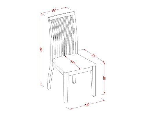 East West Furniture Ipswich Dining Room Slat Back Wood Seat Chairs, Set Of 2, Buttermilk & Cherry #TOP2