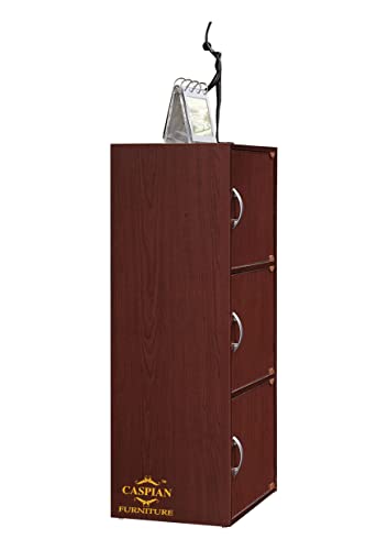 Image of CASPIAN 2 Door Shoe Rack Cum Cabinet (Walnut Brown) | Engineered Wood Pre Assembled Furniture | Storage Organizer for Indoor /Outdoor Use | 3 Shelves, Door Lock & Drawer | Wooden Shoe Racks for Home
