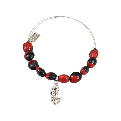 Image of EVELYN BROOKS Adjustable Bangle Bracelet (Multiple Charm Styles) for Women-w /Meaningful Good Luck Seed Beads - Handmade Jewelry | Great Gifts for Teen Girl Gifts & Great Addition to Girls Jewelry