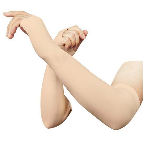 Urmi Collection Fashion Full Hand Arms Sleeves Protective Summer Gloves Sun Burn Protection Hand Arm Skin Gloves for Girl's and Women's (Cream) (Pack Of 1) (A-Skin)-image-28