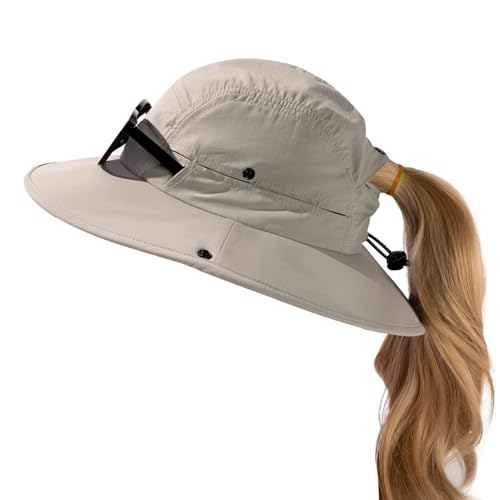 Sombrero para mujer con protección UV y ala ancha plegable