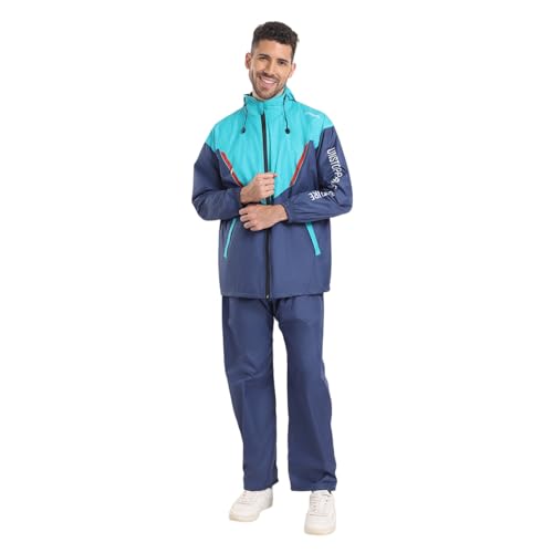 Image of Citizen Hooded Raincoat for Men Women Waterproof for Bike Riders HT Micro TPU Fabric Lightweight Stylish Sealed Hood, Large Pockets, Heavy-Duty Zippers Rainwear with Carry Pouch-CR019